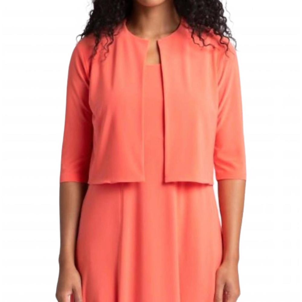 NEW SYMPLI classic bolero cardigan in coral